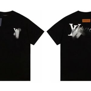 Louis Vuitton Trendy Printed Black Short-sleeve T-shirt