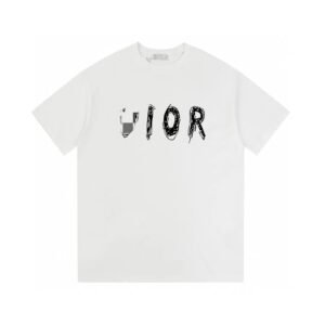 Dior Graffiti Street Style White Short-sleeve T-shirt