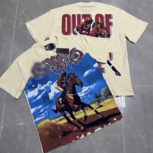 Off-white Vintage GOD Horse Racing Print T-Shirt
