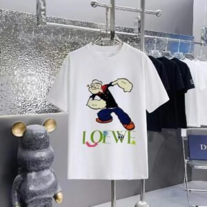 LOEWE Popeye Cartoon Casual White T-Shirt