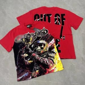 GOD Skull Racing Street Style Red T-Shirt