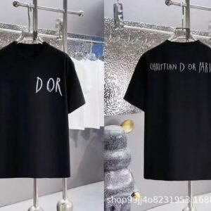 Dior Hand-painted Graffiti Minimalist Style Black T-shirt