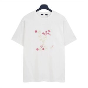 Louis Vuitton Floral Embroidered Casual White T-Shirt