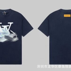 Louis Vuitton Year of the Rabbit Trendy Navy Blue Short Sleeve T-Shirt