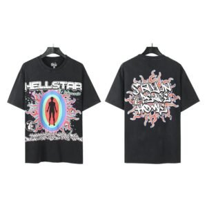 Hellstar Human Figure Print Street Style Black T-Shirt