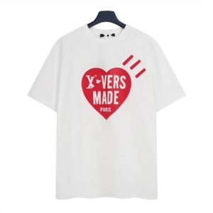 Louis Vuitton Heart Print Trendy Style White T-Shirt