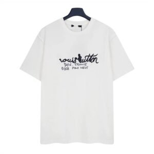 Louis Vuitton Signature Embroidered Casual White T-Shirt