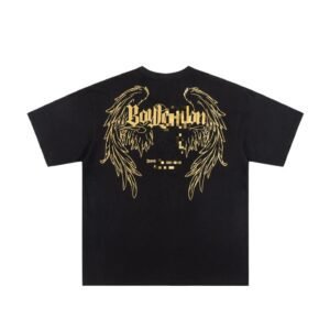 BOY LONDON Gothic Style Black T-shirt with Gold Foil Wings