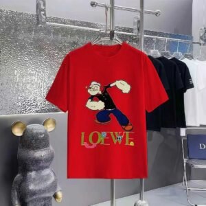 LOEWE x Popeye Co-branded Trendy Red T-Shirt