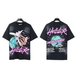 Hellstar Global Print Street Style Black T-Shirt