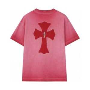 Chrome Hearts Cross Patch Street Style Pink T-Shirt