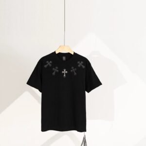 Chrome Hearts Gothic Style Cross Patch Black T-Shirt