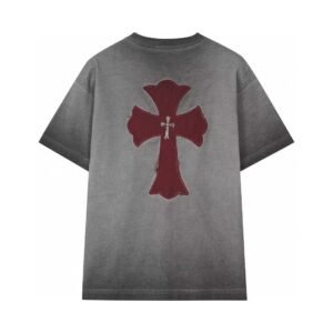 Chrome Hearts Cross Series Vintage Distressed Smoky Gray T-Shirt
