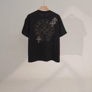 Chrome Hearts Cross Embroidered Street Style Black Short-Sleeve T-Shirt
