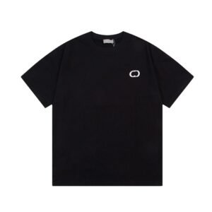 Dior Minimalist Style Embroidered Black Short-sleeve T-shirt
