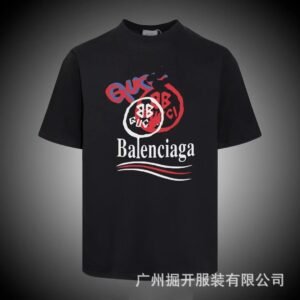 Balenciaga Co-branded Graffiti-style Black T-shirt