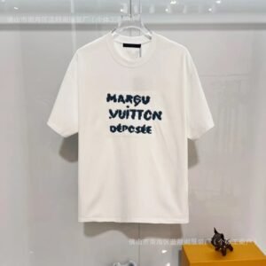 Louis Vuitton Trendy Style Embroidered White T-Shirt