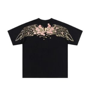 BOY Cherry Blossom Wings Streetwear Style Black T-Shirt