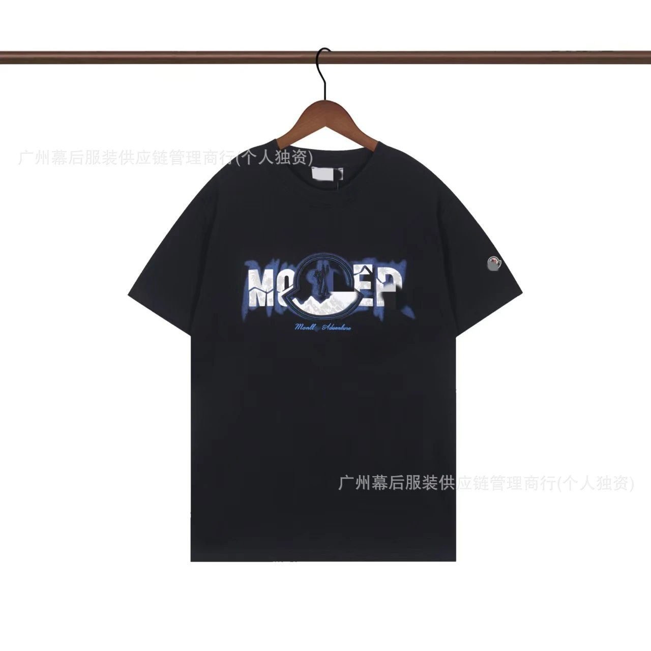 Moncler Letter Print Casual Black T-Shirt