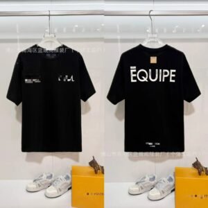 Louis Vuitton Letter Print Cool Trendy Style Black T-Shirt