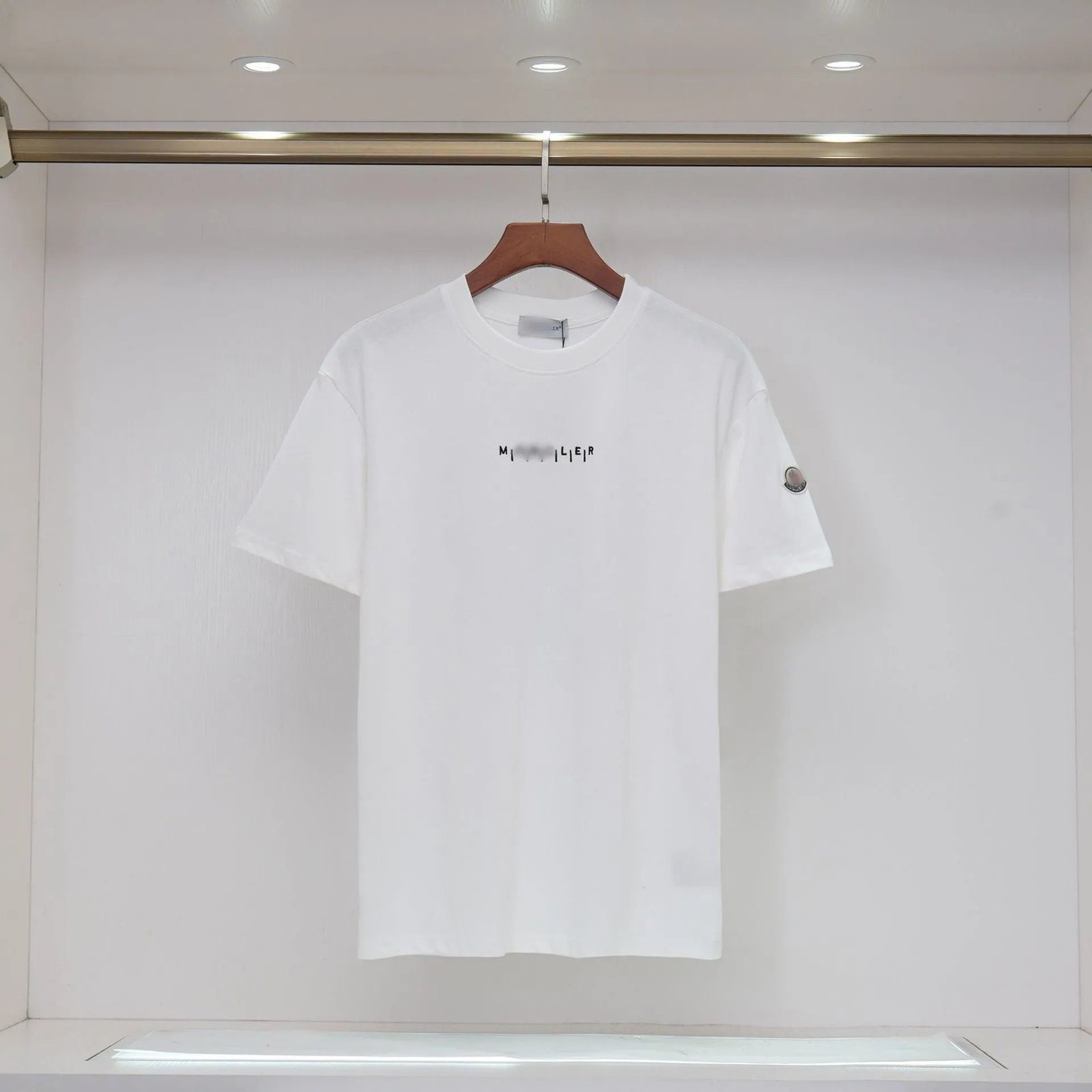 Moncler Letter Print Minimalist Style White T-Shirt