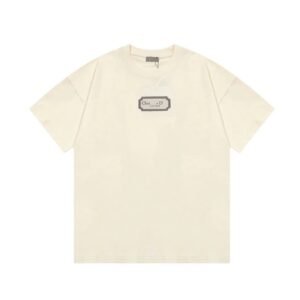 Dior Couture Minimalist Style Off-White Short-sleeve T-shirt