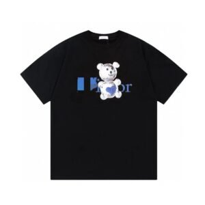 Dior Crystal Bear Cool & Trendy Style Black Short-sleeve T-shirt