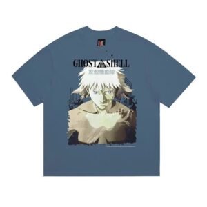 SAINT Ghost in the Shell Anime Style Gray-Blue T-shirt
