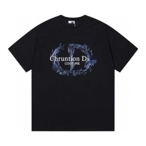 Dior Haute Couture Graffiti-style Black Short-sleeve T-shirt