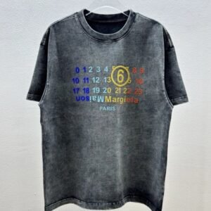 Maison Margiela MM6 Vintage Distressed Charcoal Gray T-Shirt