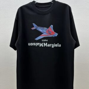 Maison Margiela MM6 Trendy & Cool Black Printed Short-sleeve T-shirt