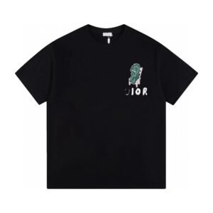 Dior Monster Print Trendy Black Short-sleeve T-shirt