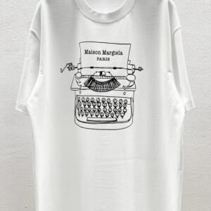Maison Margiela Vintage Typewriter Style White T-Shirt