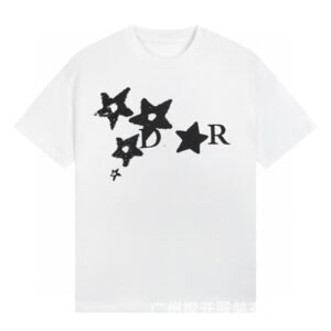 Dior Star Print Trendy & Cool Style White Short-Sleeve T-Shirt