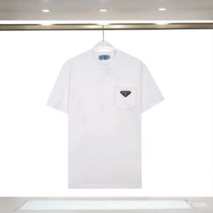 Prada Triangle Logo Minimalist Style White T-Shirt