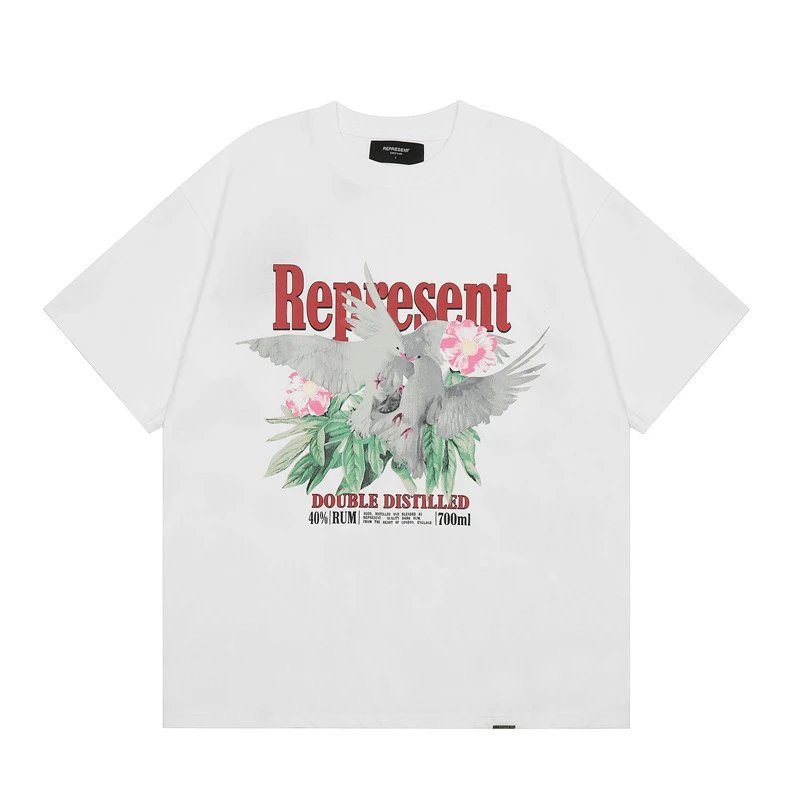 Represent Pigeon Vintage Style White T-shirt