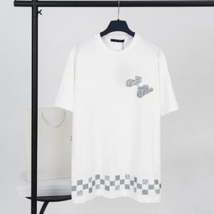 Louis Vuitton Checkerboard Casual Style White T-Shirt