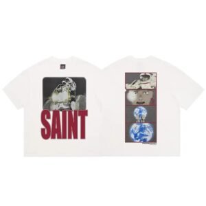 SAINT Free Project Retro Comic Style White T-Shirt