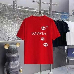 LOEWE Elf Print Casual Style Red Short-sleeve T-shirt