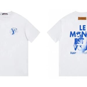 Louis Vuitton Trendy Global Print White Short-sleeve T-shirt