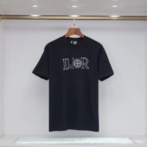 Dior x Stone Island Co-branded Casual Black Short-sleeve T-shirt