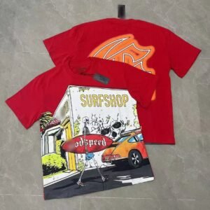 GOD Skull Surf Street Style Red T-Shirt