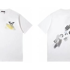 Louis Vuitton Monogram Printed Trendy White Short-sleeved T-shirt
