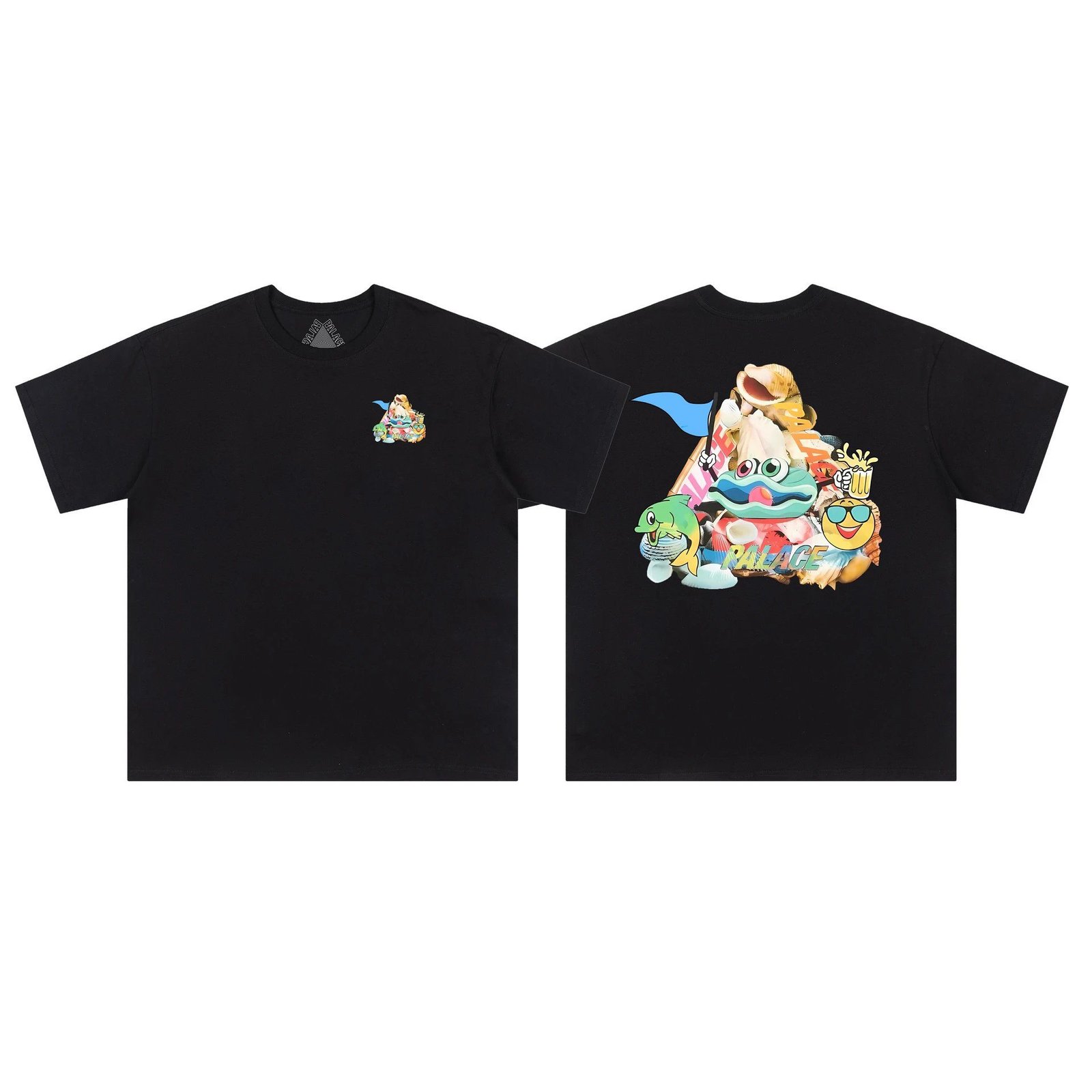 Palace Fun Collage Street Style Black Short-sleeve T-shirt