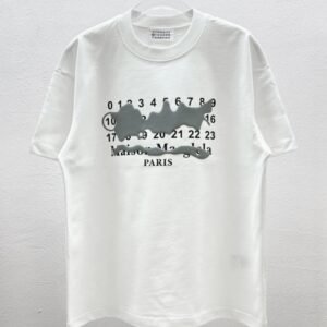 Maison Margiela Digital Graffiti Street Style White T-Shirt