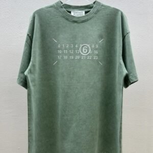 Maison Margiela MM6 Distressed Vintage Grey-green Short-sleeve T-shirt