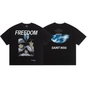 SAINT MX6 Anime Printed Black Short-sleeve T-shirt
