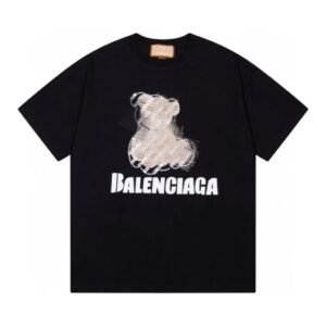 Balenciaga Trendy Black T-Shirt with Bear Print