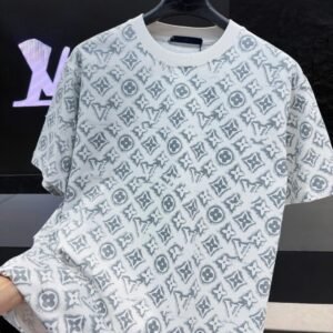 Louis Vuitton Monogram Light Luxury Style White and Gray Short-sleeve T-shirt