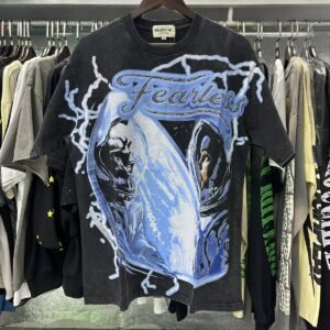 MAJESTIK Space Print Street Style Black T-Shirt